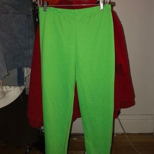 Neon green joggers